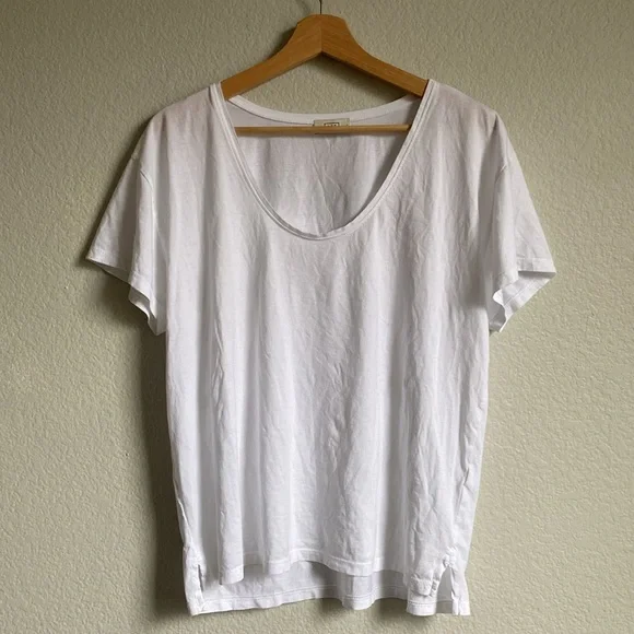 AYR All U Tee Scoop Neck Short Sleeve Basic Solid White Size Large - Picture 3 of 11